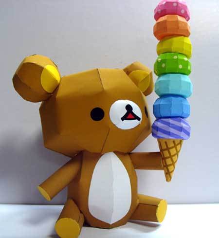 rilakkuma-relax-bear-ice-cream-papercraft