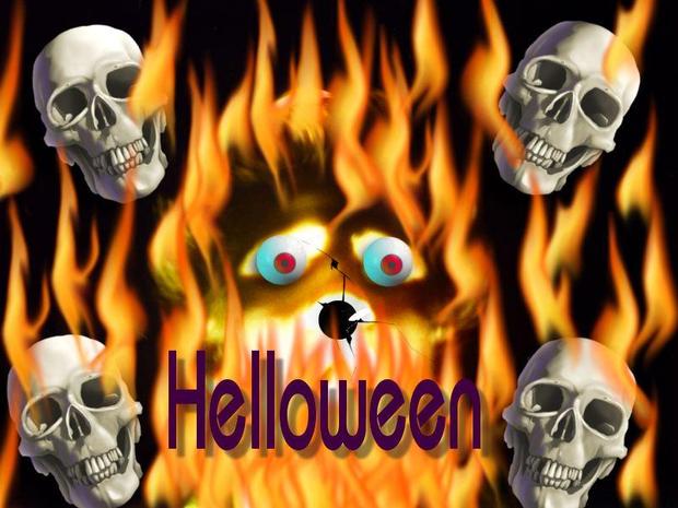Fondos HALLOWEEN - Fondo halloween calaveras y fuego