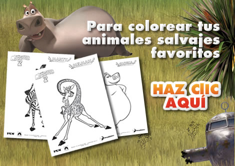 dibujos para colorear madagascar 2