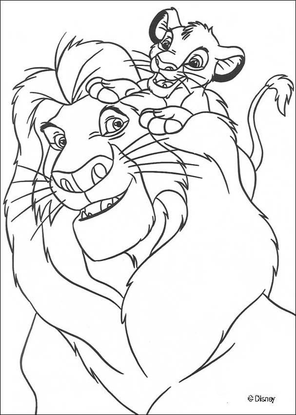 Dibujos Para Colorear Mufasa Con Su Hijo Es Hellokids Com