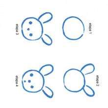 CABEZA DE CONEJO - Dibujar Dibujos - Aprender cómo dibujar paso a paso - Plantillas para dibujar - Modelos de ANIMALES para dibujar