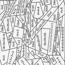 Sumar y pintar - Juegos divertidos - Juegos para IMPRIMIR - Juegos de PINTAR - Calcular: Dibujos mágicos