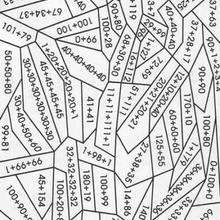 Pintar y sumar - Juegos divertidos - Juegos para IMPRIMIR - Juegos de PINTAR - Calcular: Dibujos mágicos