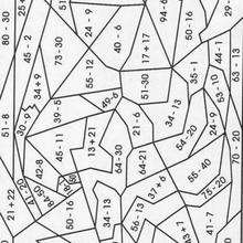 Dibujo sustraer y colorear - Juegos divertidos - Juegos para IMPRIMIR - Juegos de PINTAR - Calcular: Dibujos mágicos