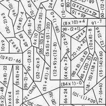 Sumar, multiplicar y sustraer - Juegos divertidos - Juegos para IMPRIMIR - Juegos de PINTAR - Calcular: Dibujos mágicos