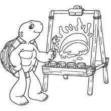 Franklin 1 - Dibujos para Colorear y Pintar - Dibujos para colorear PERSONAJES - PERSONAJES ANIME para colorear - Franklin la tortuga para pintar