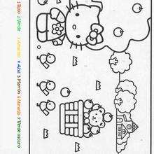 Hello Kitty - Juegos divertidos - Juegos para IMPRIMIR - Juegos de PINTAR - Los personajes: dibujos mágicos