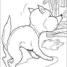 Dibujo del lobo soplando en la casa de madera - Dibujos para Colorear y Pintar - Dibujos de CUENTOS para colorear - Dibujos de los 3 CERDITOS para colorear