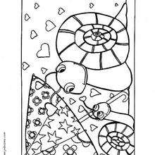 Los caracoles - Colorear - FIESTAS: dibujos para colorear - Dibujos para colorear SAN VALENTIN - Dibujos de SAN VALENTIN para colorear e imprimir