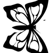 Dibujo coloreable de una mariposa rosa