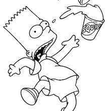 Dibujo para colorear : Bart con un refresco
