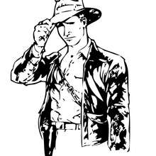 Dibujo para colorear : Indiana Jones te saluda