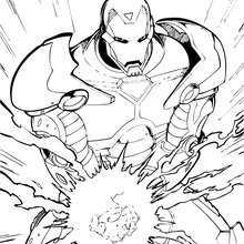 Dibujo para colorear : Iron Man y su energia
