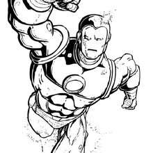 Dibujo para colorear : Iron Man volando