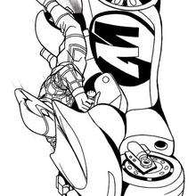 Dibujo para colorear : La súper moto de Action Man