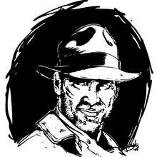 Dibujo para colorear : Retrato de Indiana Jones