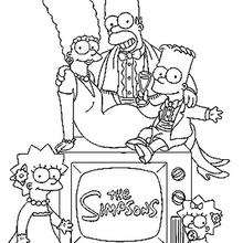 Dibujo para colorear : La familia Simpson elegante
