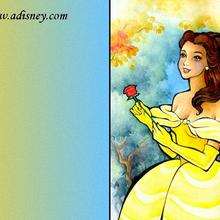 La bella con una rosa en las manos - Dibujar Dibujos - Dibujos para DESCARGAR - FONDOS GRATIS - Fondos de escritorios Disney
