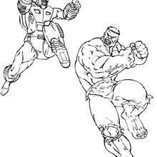 Dibujo para colorear : Hulk contra el Leader