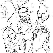 Dibujo para colorear : Hulk corre