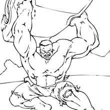 Hulk en plena acción - Dibujos para Colorear y Pintar - Dibujos para colorear SUPERHEROES - Hulk para colorear