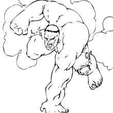 Dibujo para colorear : La furia de Hulk