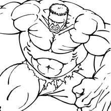 Dibujo para colorear : Hulk y sus músculos
