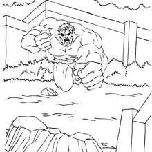 Dibujo para colorear : Hulk corriendo