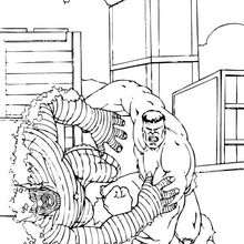 Dibujo para colorear : Hulk vence a la Abominación