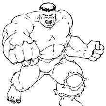 Dibujo para colorear : Los puños de Hulk
