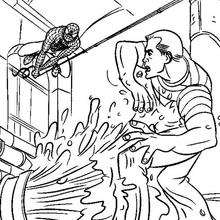 Dibujo para colorear batalla de Spiderman - Dibujos para Colorear y Pintar - Dibujos para colorear SUPERHEROES - Dibujos para colorear SPIDERMAN - Dibujos para colorear e imprimir HOMBRE ARAÑA