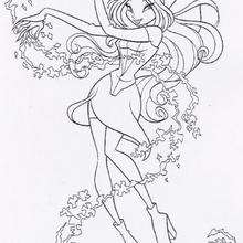Dibujo para colorear : Los póderes de Flora de las Winx