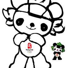Jingjing mascota - Dibujos para Colorear y Pintar - Dibujos para colorear DEPORTES - Dibujos JUEGOS OLIMPICOS para colorear - MASCOTAS OLIMPICAS para colorear