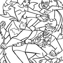 Dibujo para colorear : Batman, el Joker, Batgirl, Hiedra Venenosa