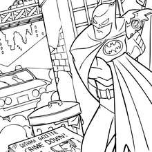 Dibujo para colorear : Batman escondiéndose