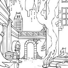 Dibujo para colorear : La horrible ciudad de Gotham