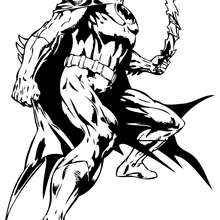 Dibujo para colorear : Batman con su batarang
