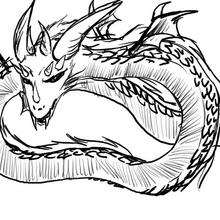 el dragón de Amanda - Dibujar Dibujos - Dibujos de NIÑOS - Dibujos de ANIMALES - Dibujos de DRAGONES