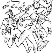 Dibujo para colorear : Joker, Batman y el Sombrerero Loco