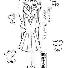 Dibujo para colorear : Hazuki con sus gafas