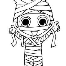 Dibujo de momia para Halloween - Dibujos para Colorear y Pintar - Dibujos para colorear FIESTAS - Dibujos para colorear HALLOWEEN - Dibujos para colorear DISFRACES HALLOWEEN NIÑOS
