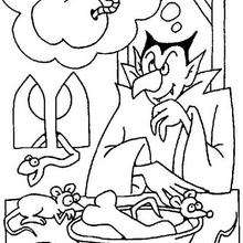 dibujo de la comida de Halloween de Dracula - Dibujos para Colorear y Pintar - Dibujos para colorear FIESTAS - Dibujos para colorear HALLOWEEN - Dibujos para colorear VAMPIRO HALLOWEEN