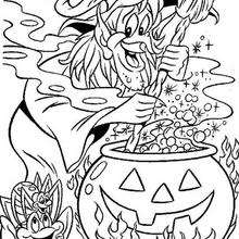 Dibujo de la pócima mágica de la bruja de Halloween - Dibujos para Colorear y Pintar - Dibujos para colorear FIESTAS - Dibujos para colorear HALLOWEEN - Dibujos de BRUJAS para colorear - Dibujo POCIMA DE BRUJA para colorear