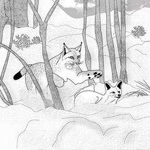 Dibujo del zorro en la nieve - Dibujos para Colorear y Pintar - Dibujos de PELICULAS colorear - Dibujos para colorear UNA AMISTAD INOLVIDABLE
