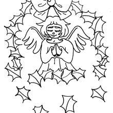 Dibujo Angel navideño para pintar - Dibujos para Colorear y Pintar - Dibujos para colorear FIESTAS - Dibujos para colorear de NAVIDAD - Dibujos de ANGELES NAVIDAD para colorear