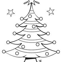 Dibujo Arbol de Navidad con estrellas para colorear - Dibujos para Colorear y Pintar - Dibujos para colorear FIESTAS - Dibujos para colorear de NAVIDAD - Dibujos para colorear ARBOL DE NAVIDAD