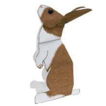 Conejo de papel 2D - Manualidades para niños - Papiroflexia facil - Papiroflexia ANIMALES - Animales de papiroflexia 2D