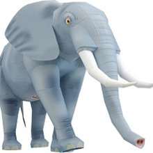 Elefante africano de papel 3D