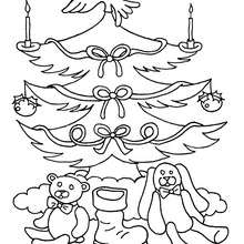 Dibujo para colorear : Arbol de Navidad con velas