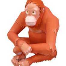 Orangután de papel 3D - Manualidades para niños - Papiroflexia facil - Papiroflexia ANIMALES - Papiroflexia Animales 3D